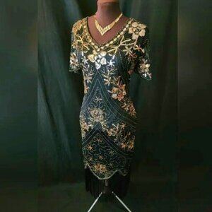 NWOT Size 2X Black and Gold Prom/Formal Dress